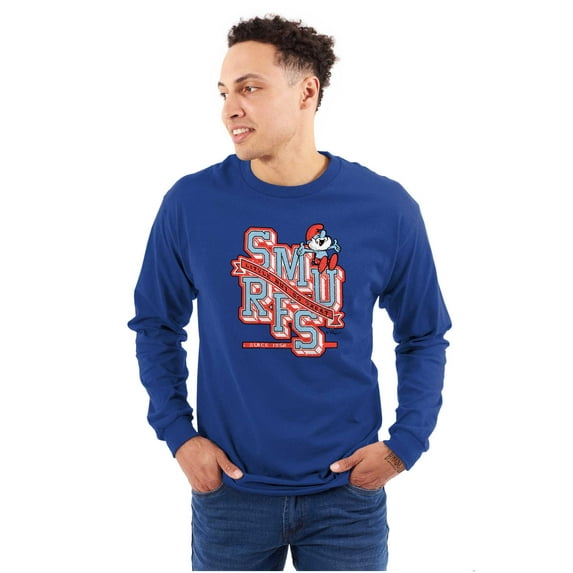 Retro Papa Smurf Little But So Great Unisex Plus Size Long Sleeve Shirt Brisco Brands 2X