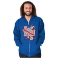 thumbnail image 1 of Retro Papa Smurf Little But So Great Unisex Plus Size Zip Hoodie Brisco Brands 2X, 1 of 5