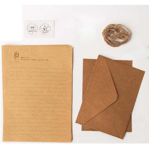 Retro Paper 4 Sheets Stationery Writing Paper 2Pcs Envelope Sets Wedding Party Invitation Envelope Rectangle Leaf 210x148mm