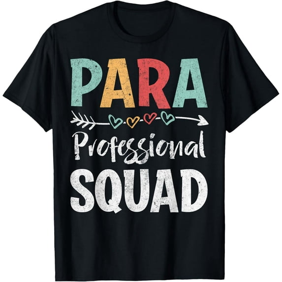 Retro Paraprofessional Squad Teacher Gift Unisex Graphic Short Sleeve T-Shirt