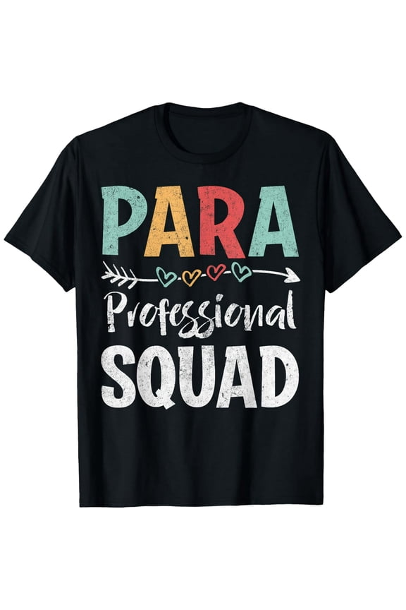 Retro Paraprofessional Squad Teacher Gift Unisex Graphic Short Sleeve T-Shirt