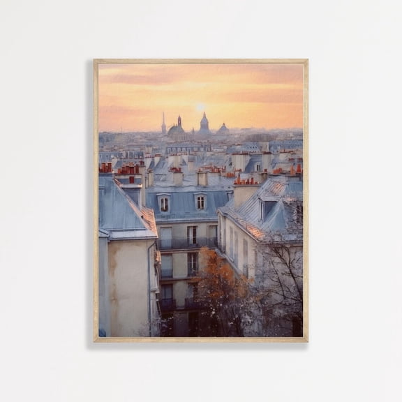 Retro Paris Wall Art Pastel Cityscape Poster