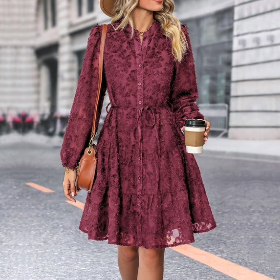 Retro Party Elegant Lace Long-Sleeved Dress