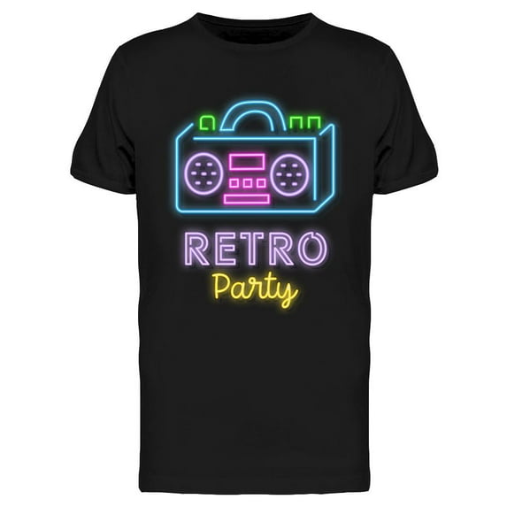 Retro Party Neon T-Shirt Men -Image by Shutterstock, Male Large
