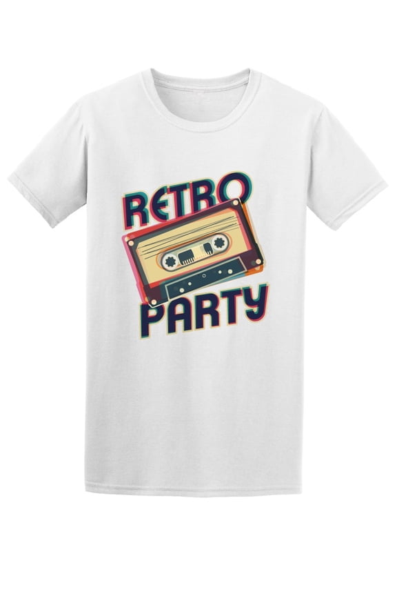 Retro Party Old School Cassette T-Shirt Men -Image by Shutterstock, Male Small