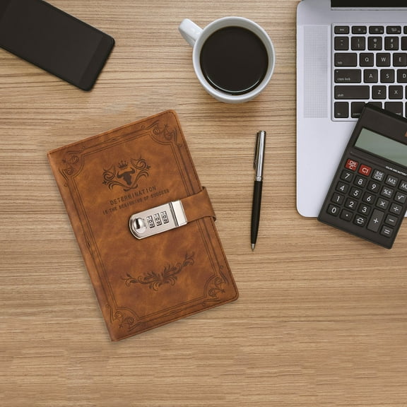 Retro Password Book With Lock Diary A, Password Lock Notebook, Home and Kitchen, 1Pc Laptop, By Meiiso