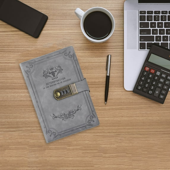 Retro Password Book With Lock Diary D Note Book, 1 Pc Notebook Notebook, Multi-color