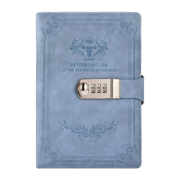 Retro Password Book with Lock Diary C, Password Lock Notebook A5 Pu Leather Password Lock Notebook Student Business Office