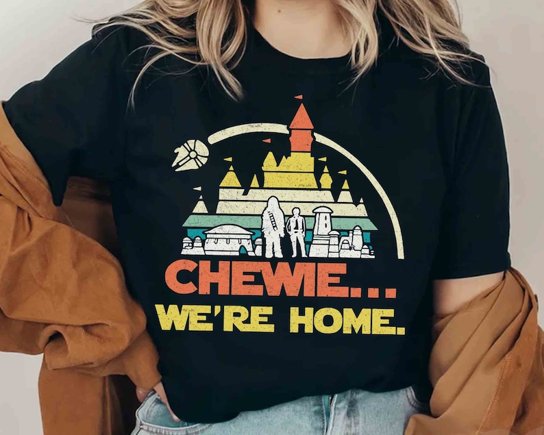Retro Pastel Color Chewie We're Home Tshirt, Star Wars Day 2024 Tee