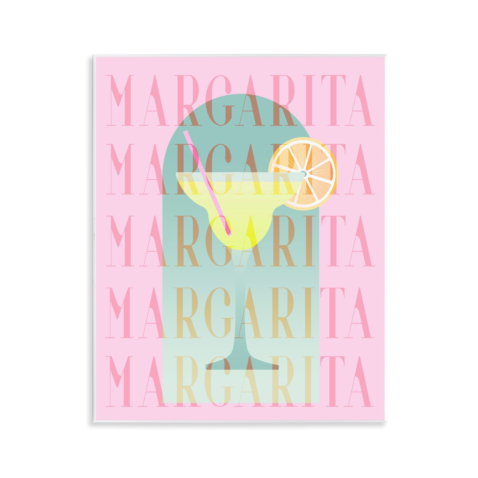 Retro Pastel Margarita Wall Plaque Art, design by Lil' Rue