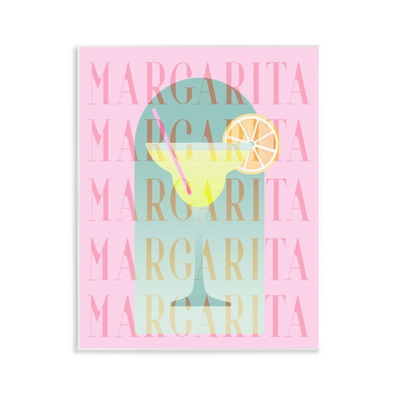 Retro Pastel Margarita Wall Plaque Art, design by Lil' Rue