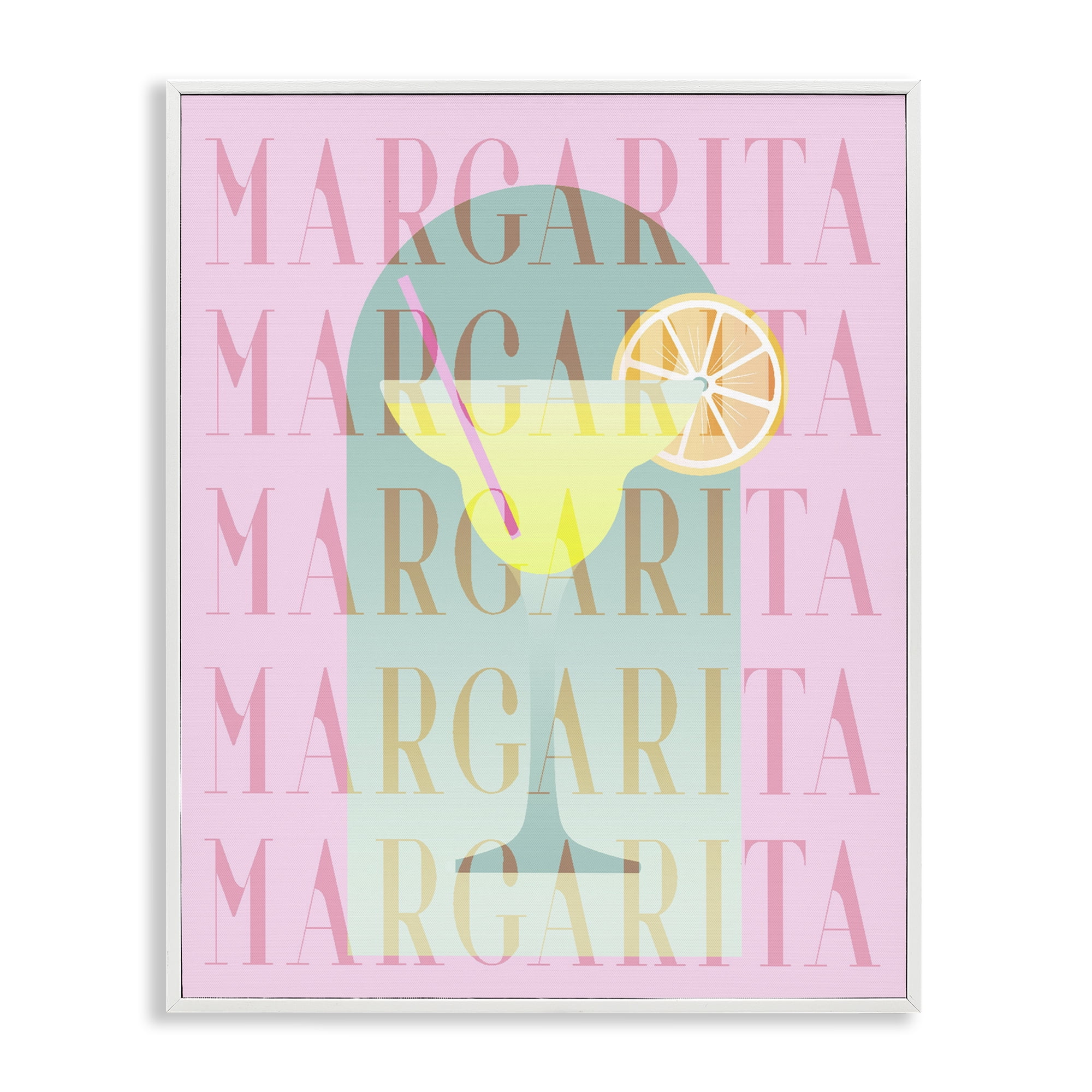 Retro Pastel Margarita White Framed Giclee Art, design by Lil' Rue