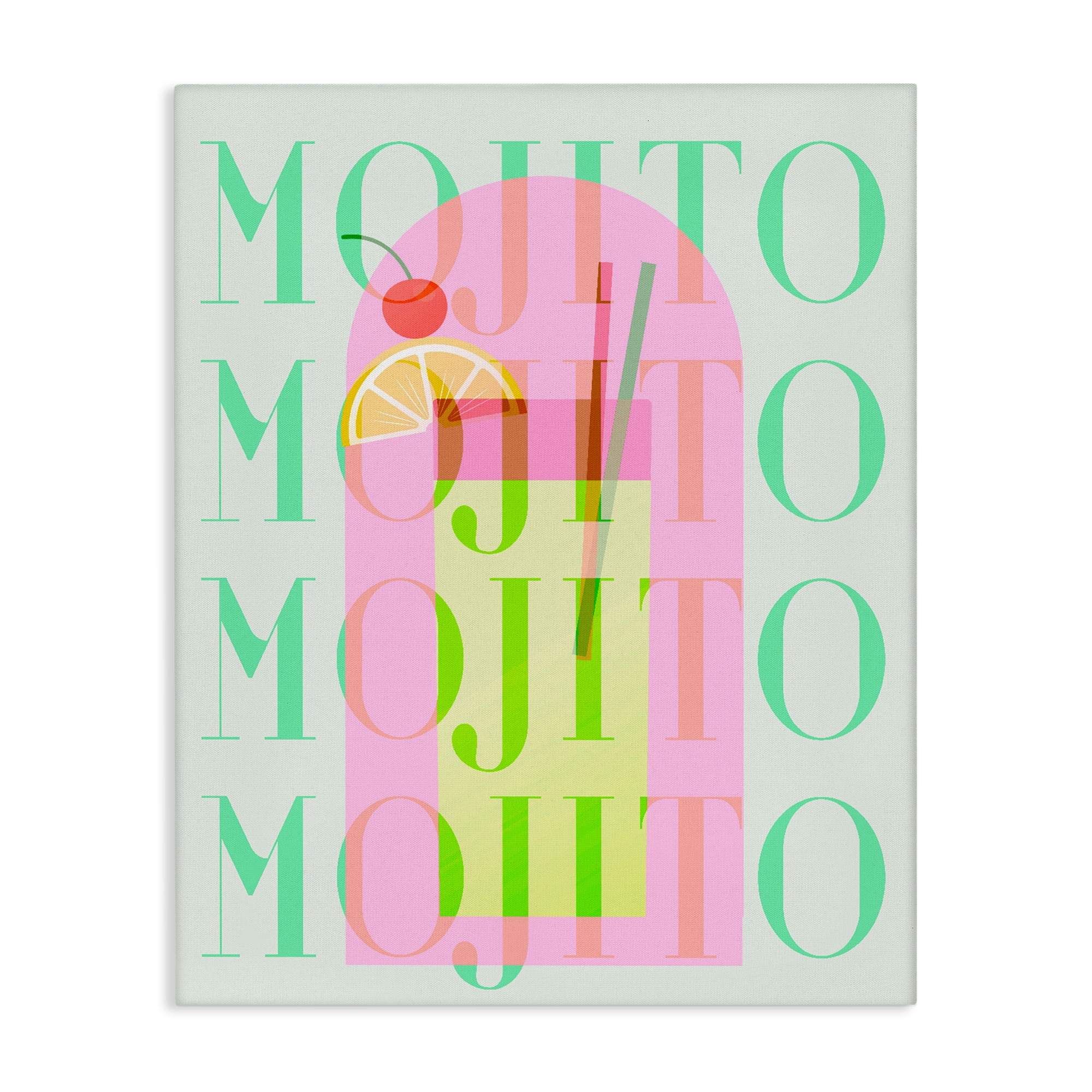 Retro Pastel Mojito Canvas Wall Art, design by Lil' Rue