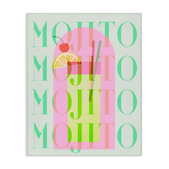 Retro Pastel Mojito Canvas Wall Art, design by Lil' Rue