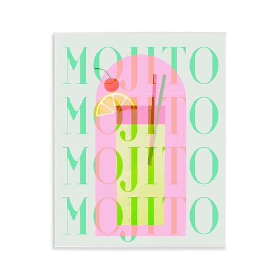Retro Pastel Mojito Wall Plaque Art, design by Lil' Rue