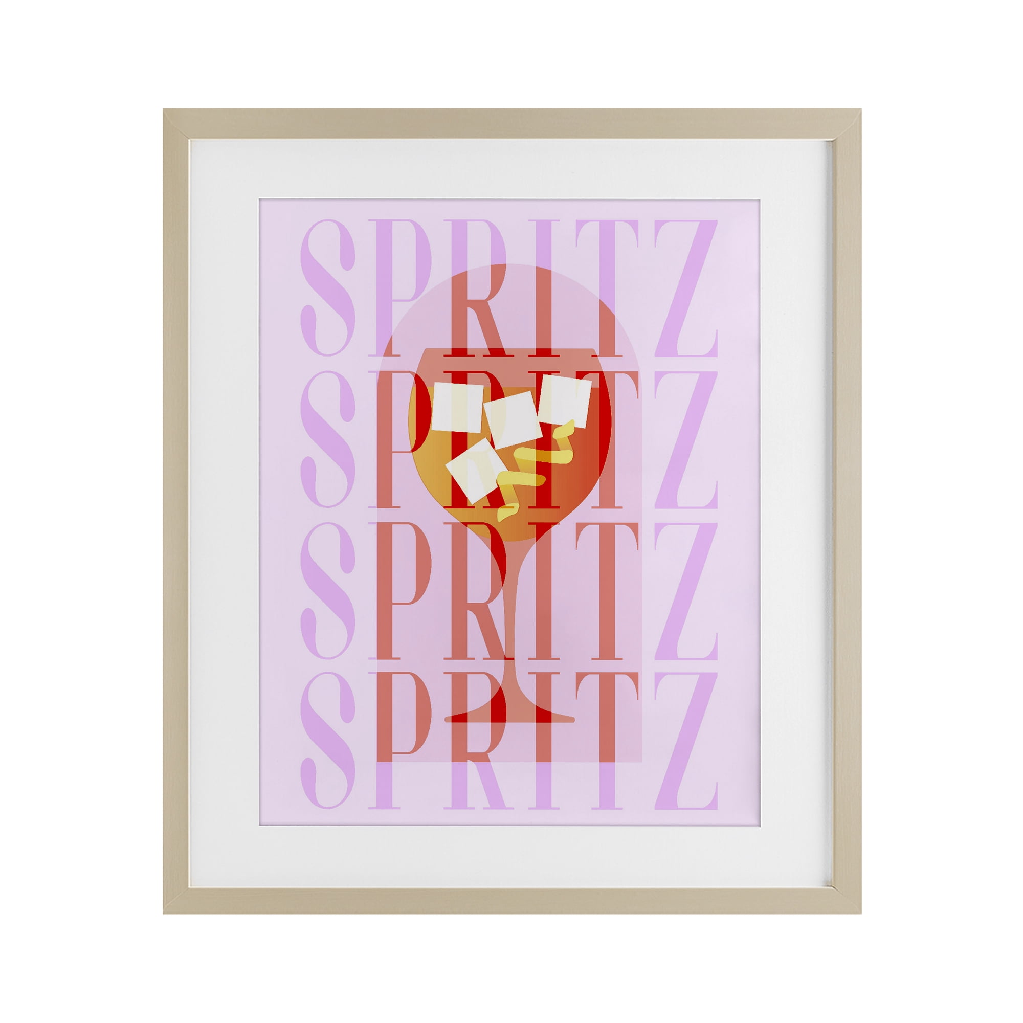 Retro Pastel Spritz Birch Framed Print Under Glass, design by Lil' Rue