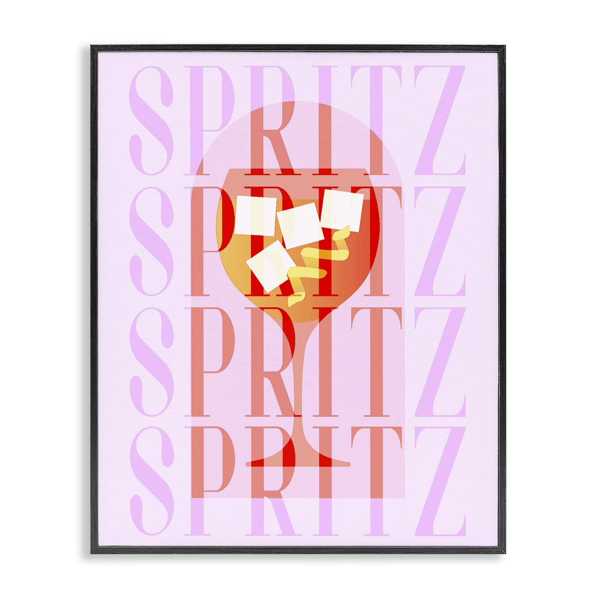 Retro Pastel Spritz Black Framed Giclee Art, design by Lil' Rue