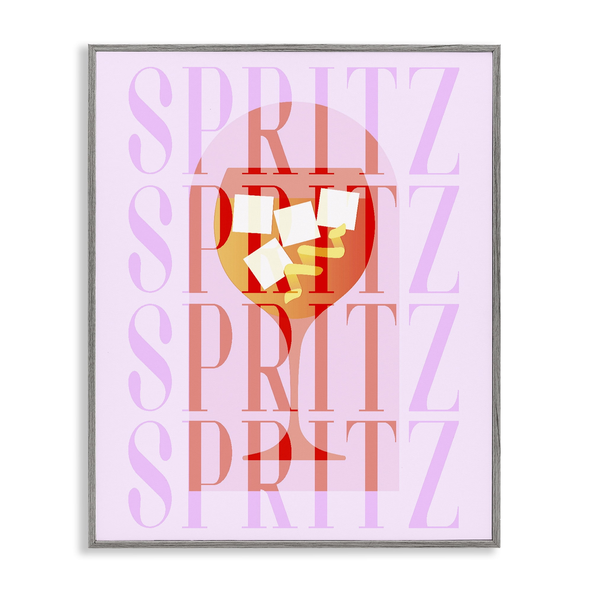 Retro Pastel Spritz Gray Framed Giclee Art, design by Lil' Rue