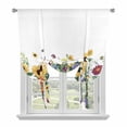 thumbnail image 1 of Retro Pastoral Tie Up Curtain 45 Inches Long, Floral Sunflower Daisy Farmhouse Botanical Balloon Style Kitchen Window Curtain Over Sink, Small Window Rod Pocket Curtain 42"x45", 1 of 9