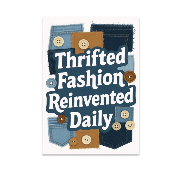 Retro Patchwork Art Collage - Thrift Fashion Enthusiast - 13x19 Poster Print