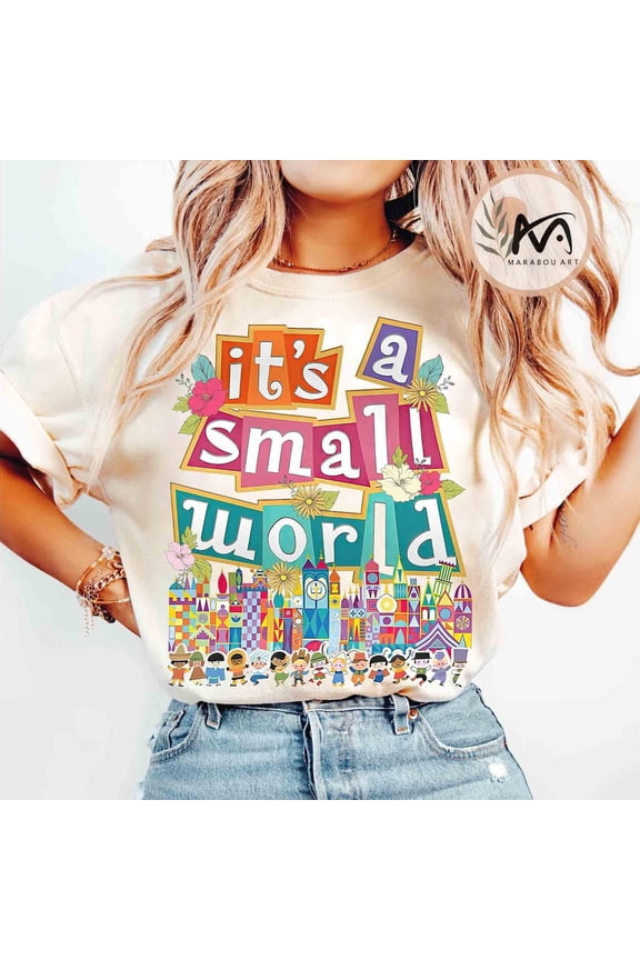 Retro Patel Fantasyland Park It's A Small World Shirt, Disney Dreams Shirt, Disneyland Family Matching Tee,Natural Color,Size L