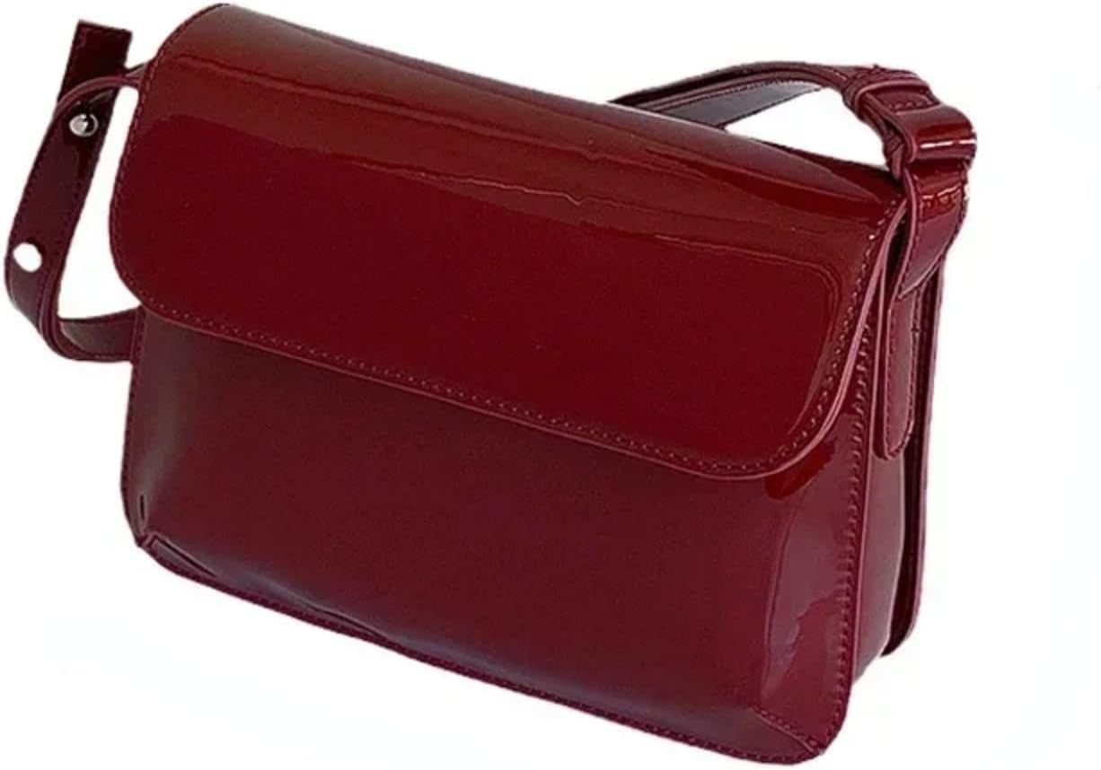 Retro Patent Leather Shoulder Bags for Women Crossbody Bag Small Square