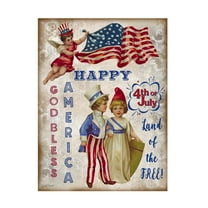 Retro Patriotic 3' Canvas Art by Jean Plout