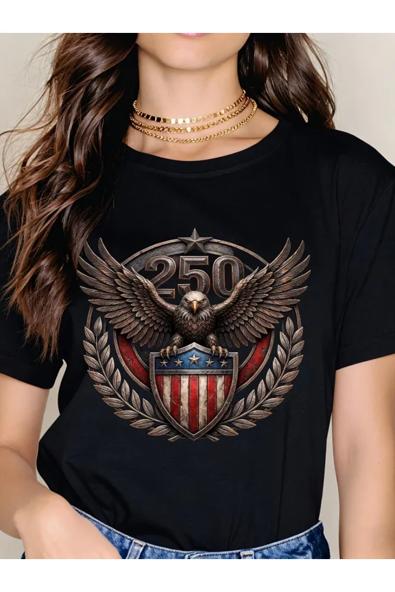 Retro Patriotic American Eagle 250th Anniversary USA Semiquincentennial Graphic T-Shirt Vintage Style Unisex Adult Apparel