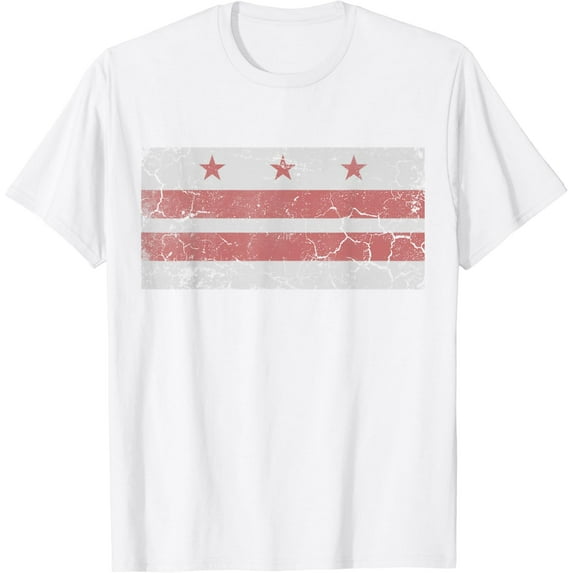 Retro Patriotic Flag of Washington D.C. Vintage Distressed T-Shirt100% cotton