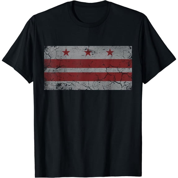 Retro Patriotic Flag of Washington D.C. Vintage Distressed T-Shirt