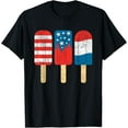 thumbnail image 1 of Retro Patriotic July 4th Popsicle Red White Blue Boys Girls T-Shirt Tee, 1 of 4