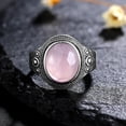thumbnail image 1 of Retro Pattern Crystal Gemstone Flower Ring Pink Copper For Women US Sizes 06 07 8 9 10 Elegant Vintage Jewelry, 1 of 3