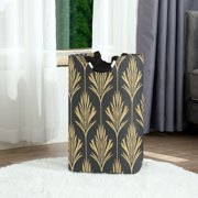 Retro Pattern Design Foldable Laundry Hamper 12.6x11x22.7in with Handles for Bathroom Bedroom Storage