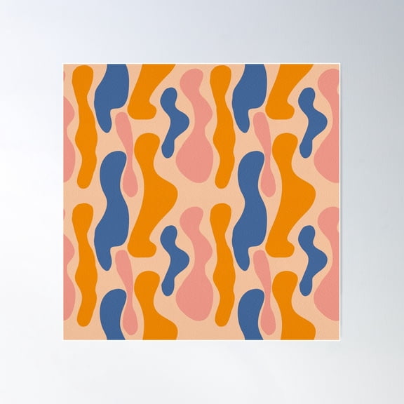 Retro Pattern Funky 70S Lava Lamp Poster Wall Art, Modern Wall Decor For Living Room Bedroom, 30x30 UNFRAMED