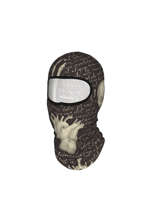 Retro Pattern Human Organs And Bones Unisex Balaclava Ski Mask Full Face Cover for Cold Weather & UV Protection, Breathable Cooling Helmet Liner