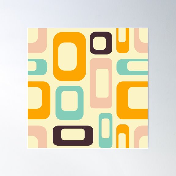 Retro Pattern Poster Wall Art, Modern Wall Decor, 8x12 UNFRAMED