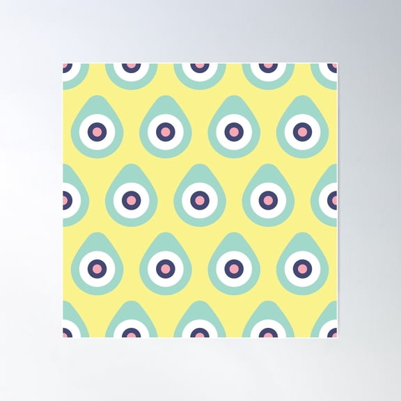 Retro Pattern Poster Wall Art, Modern Wall Decor For Living Room Bedroom, 24x24 UNFRAMED