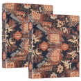 thumbnail image 1 of Retro Pattern Rustic 3 Ring Binders 1.5 inch Hardcover File Folders with Interior Pockets A4 Size Organizer for School Office Hospital Set of 2, 1 of 8