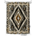 thumbnail image 1 of Retro Pattern Shower Curtain, Brown Black Ethnic Style Weaving Texture Waterproof Shower Curtain Set with 12 Hooks Lightweight Washable Fabric Shower Curtains for Bathroom 60x72 Inches, 1 of 6