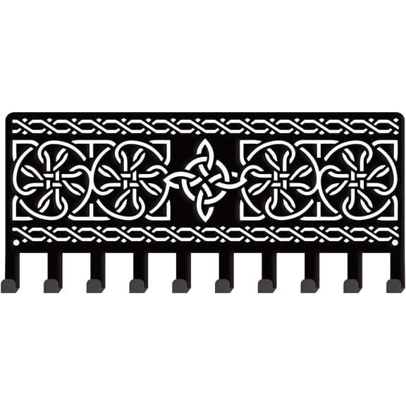 Retro Patterns Key Holder Wall Mount Key Hanger 10 Hooks Farmhouse Key Holder for DIY Wall Key Rack Metal Key Organizer Key Hooks for DIY Dog Leash Home Kitchen Entryway Front Door