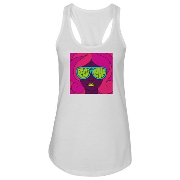 Retro Peace And Love. Tank Women -Image by Shutterstock, Female Large