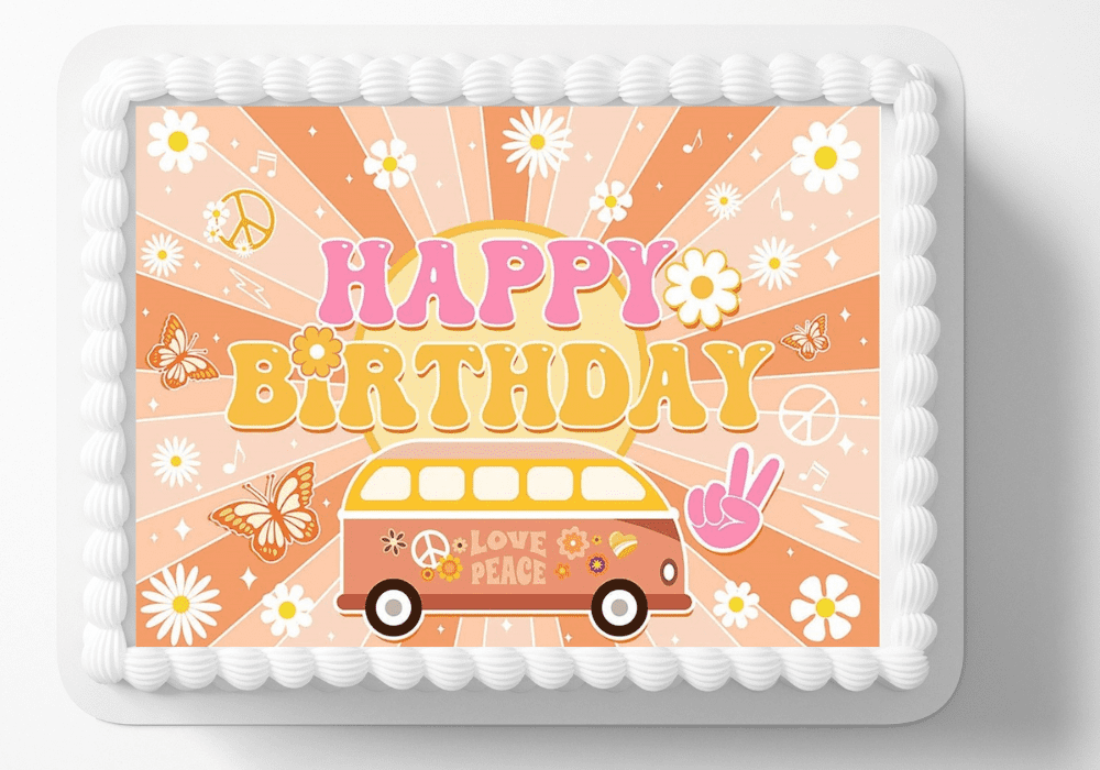 Cake topper assortis Happy Birthday thème vintage