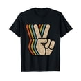 thumbnail image 1 of Retro Peace Sign V Fingers Vintage 60s 70s 80s Cool Graphic T-Shirt, 1 of 3
