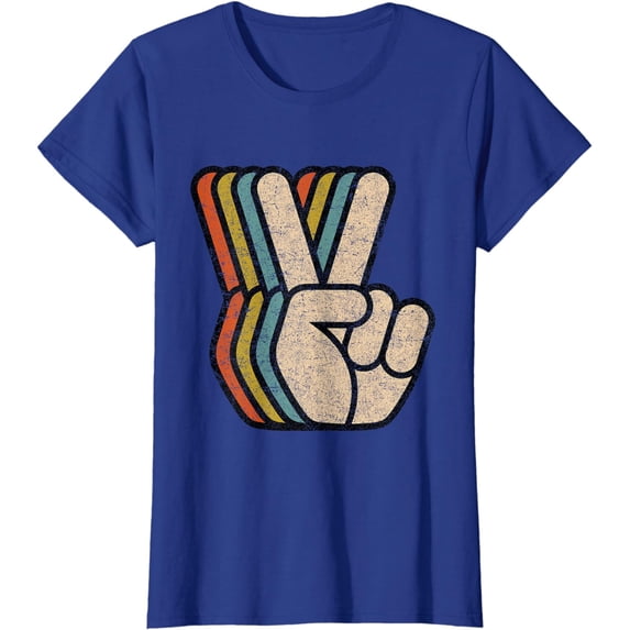 Retro Peace Sign V Fingers Vintage 60s 70s 80s Cool Graphic T-Shirt
