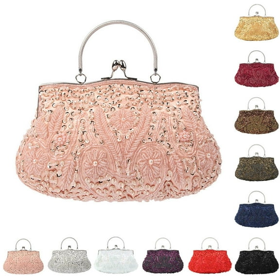 Retro Pearl Embroidered Evening Clutch Bag For Banquet Wedding Party And Cheongsam Elegant Vintage Inspired Women's Purse