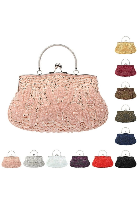 Retro Pearl Embroidered Evening Clutch Bag For Banquet Wedding Party And Cheongsam Elegant Vintage Inspired Women's Purse