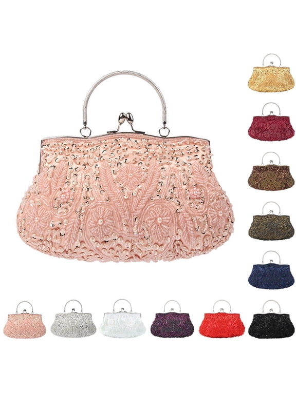 Retro Pearl Embroidered Evening Clutch Bag For Banquet Wedding Party And Cheongsam Elegant Vintage Inspired Women's Purse