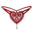 thumbnail image 1 of Retro Pearl Love Embellished Thong Women's Interesting Ultra Thin Panties Low Waist Beaded, 1 of 2