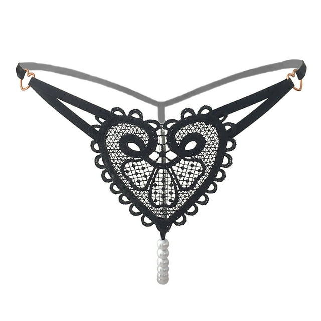 Retro Pearl Thong Women's Interesting Thin Panties Low Waist Beaded G String Thongs for Women plus Size