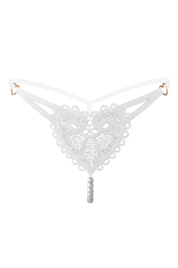 Retro Pearl Thong Women's Interesting Thin Panties Low Waist Beaded G String Thongs for Women plus Size